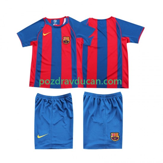 Nogometni Dresovi FC Barcelona 2005 Retro Dječji Domaći dres 2004 Kratkih Rukava