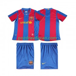 Nogometni Dresovi FC Barcelona 2007 Retro Dječji Domaći dres 2008 Kratkih Rukava