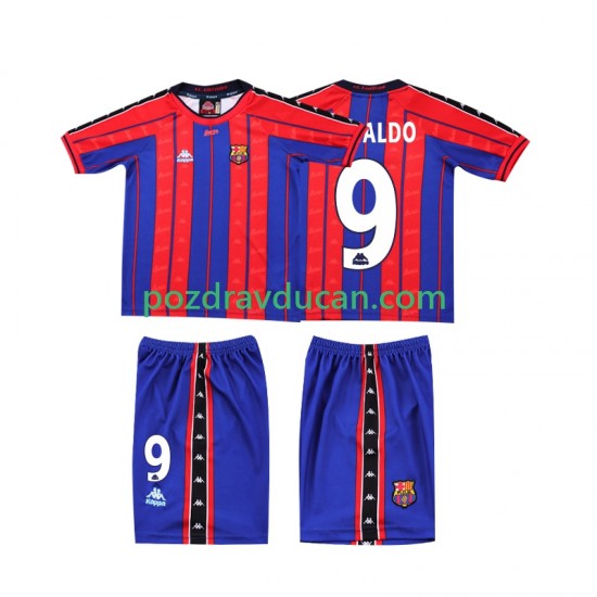 Nogometni Dresovi FC Barcelona Ronaldo 9 1997 Retro Dječji Domaći dres 1998 Kratkih Rukava