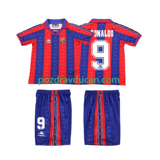 Nogometni Dresovi FC Barcelona Ronaldo 1996 1997 Retro Dječji Domaći dres Kratkih Rukava