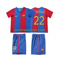 Nogometni Dresovi FC Barcelona SAUIOLA 22 2007 Retro Dječji Domaći dres 2006 Kratkih Rukava