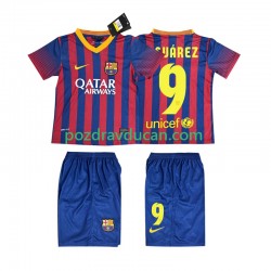 Nogometni Dresovi FC Barcelona SUARZE 9 2013 2014 Retro Dječji Domaći dres Kratkih Rukava