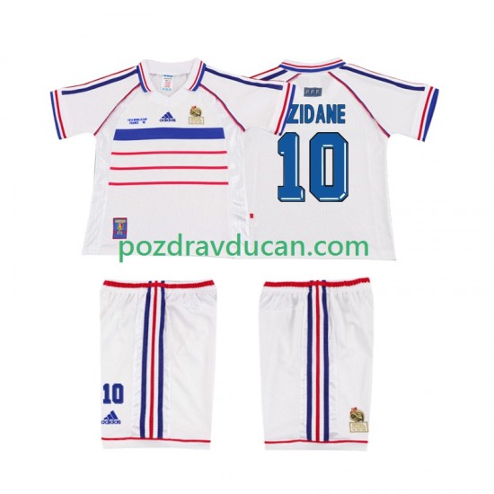 Nogometni Dresovi Francuska ZIDANE 10 Retro Dječji Gostujući dres 1998 Kratkih Rukava
