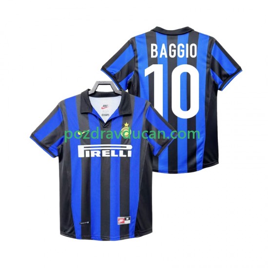 Nogometni Dresovi Inter Milan BAGGIO 10 Retro Muški Domaći dres 1998 1999 Kratkih Rukava