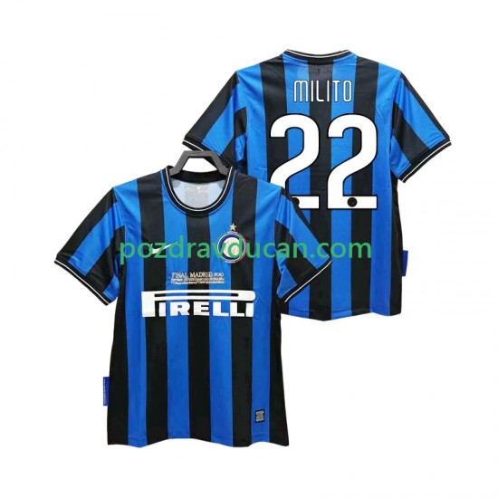 Nogometni Dresovi Inter Milan MILITO 22 2009 Retro Muški Domaći dres 2010 Kratkih Rukava