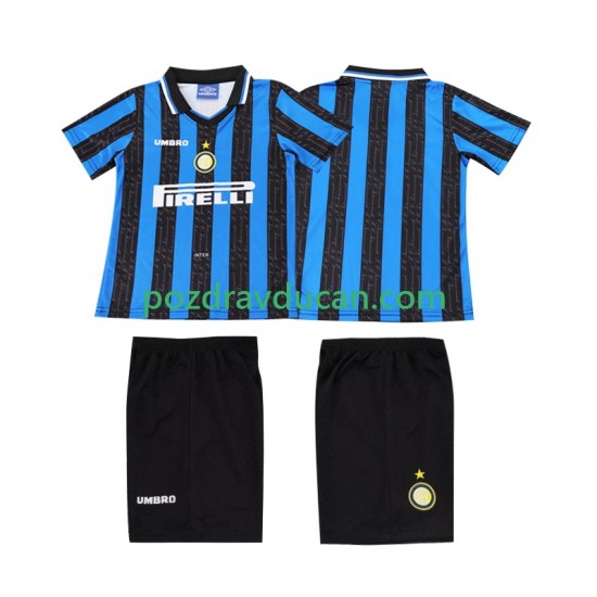 Nogometni Dresovi Inter Milan 1997 Retro Dječji Domaći dres 1998 Kratkih Rukava
