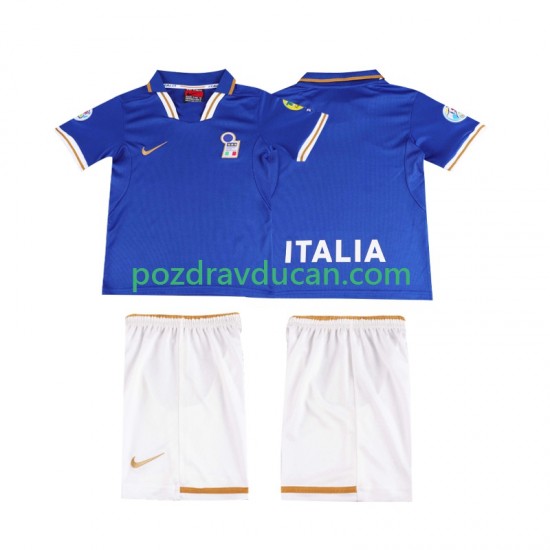 Nogometni Dresovi Italija 1996 Retro Dječji Domaći dres Kratkih Rukava