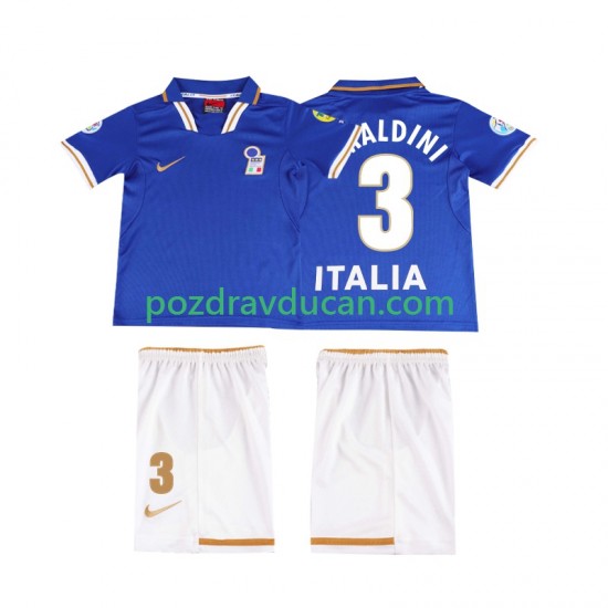 Nogometni Dresovi Italija MALDINI 3 1996 Retro Dječji Domaći dres Kratkih Rukava