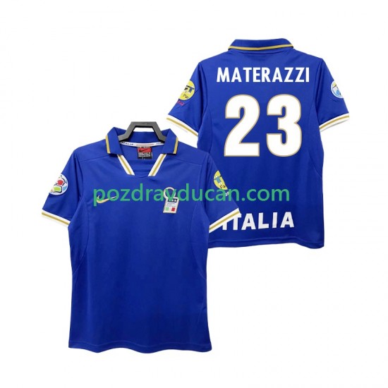 Nogometni Dresovi Italija MATERAZZI 23 1996 Retro Muški Domaći dres Kratkih Rukava