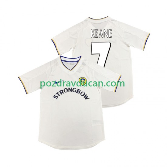 Nogometni Dresovi Leeds United KEANE 7 2000 2001 Retro Muški Domaći dres Kratkih Rukava