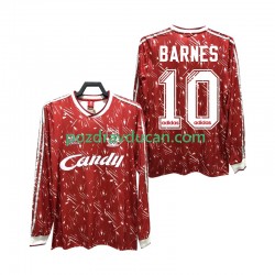Nogometni Dresovi Liverpool BARNES 10 1989 1991 Retro Muški Domaći dres Dugi Rukav