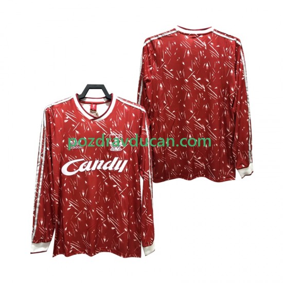 Nogometni Dresovi Liverpool 1989 1991 Retro Muški Domaći dres Dugi Rukav