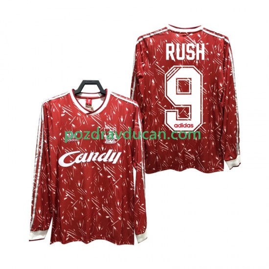 Nogometni Dresovi Liverpool Rush 9 1989 1991 Retro Muški Domaći dres Dugi Rukav