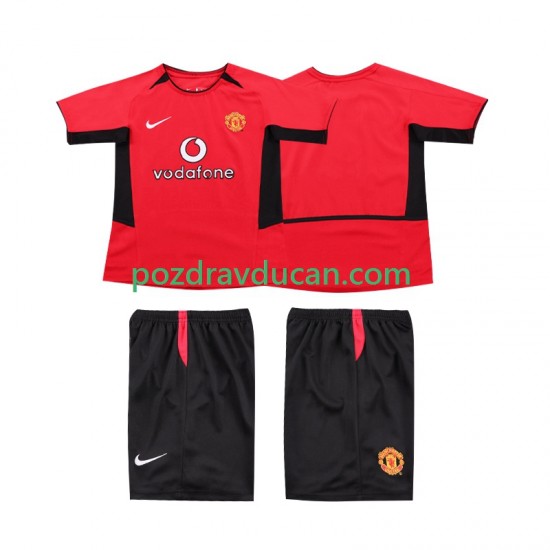 Nogometni Dresovi Manchester United Retro Dječji Domaći dres 2002 2004 Kratkih Rukava