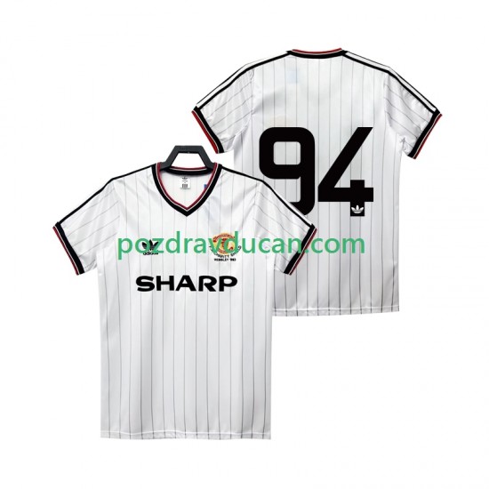 Nogometni Dresovi Manchester United 94 1983 1984 Retro Muški Gostujući dres Kratkih Rukava