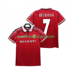 Nogometni Dresovi Manchester United BECKHAM 7 Retro Muški Domaći dres 1998 1999 Kratkih Rukava
