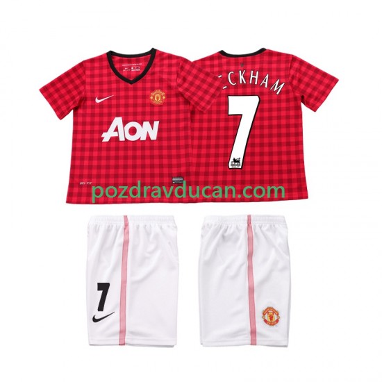 Nogometni Dresovi Manchester United BECKHAM 7 2012 2013 Retro Dječji Domaći dres Kratkih Rukava