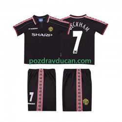Nogometni Dresovi Manchester United Beckham 7 Retro Dječji Gostujući dres 1998 1999 Kratkih Rukava