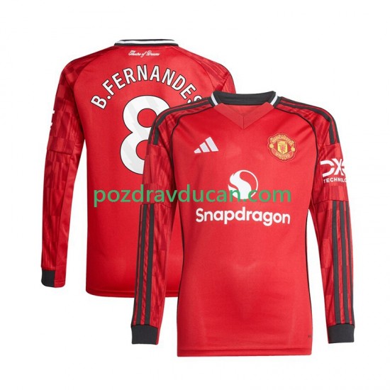 Nogometni Dresovi Manchester United Bruno Fernandes 8 Muški Domaći dres 2025-2026 Dugi Rukav