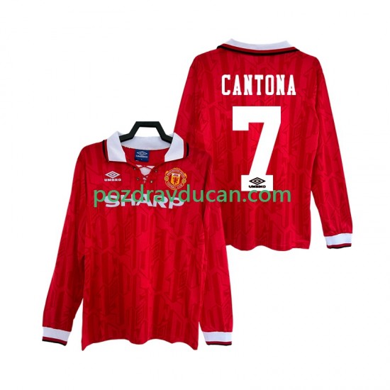 Nogometni Dresovi Manchester United CANTONA 7 1992 Retro Muški Domaći dres 1994 Dugi Rukav