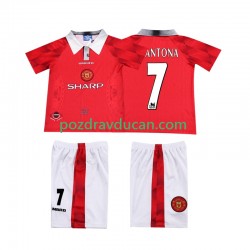 Nogometni Dresovi Manchester United CANTONA 7 1996 1997 Retro Dječji Domaći dres Kratkih Rukava