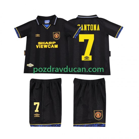Nogometni Dresovi Manchester United CONTONA 7 1993 Retro Dječji Gostujući dres 1994 Kratkih Rukava