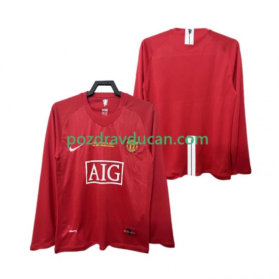 Nogometni Dresovi Manchester United Champions League 2007 Retro Muški Domaći dres 2008 Dugi Rukav