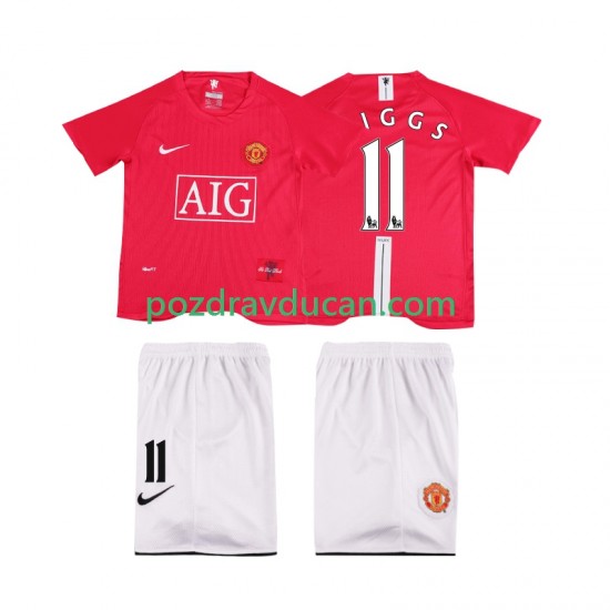 Nogometni Dresovi Manchester United GIGGS 11 Premier League 2007 Retro Dječji Domaći dres 2008 Kratkih Rukava