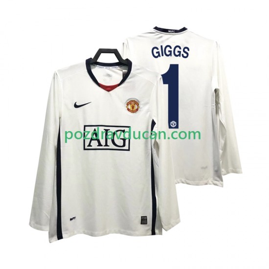 Nogometni Dresovi Manchester United GIGGS 11 Premier League 2009 Retro Muški Gostujući dres 2008 Dugi Rukav