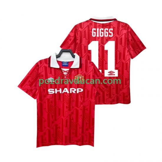 Nogometni Dresovi Manchester United GIGGS 11 1992 Retro Muški Domaći dres 1994 Kratkih Rukava