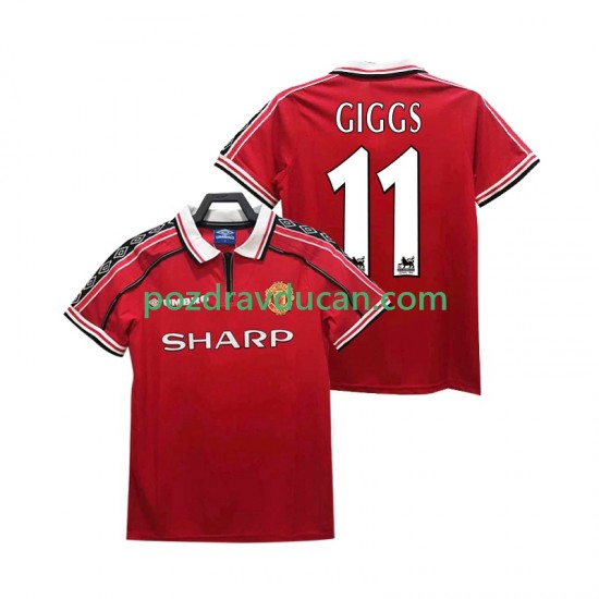 Nogometni Dresovi Manchester United GIGGS 11 Retro Muški Domaći dres 1998 1999 Kratkih Rukava