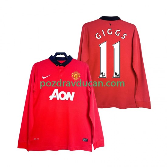 Nogometni Dresovi Manchester United GIGGS 11 2013 2014 Retro Muški Domaći dres Dugi Rukav