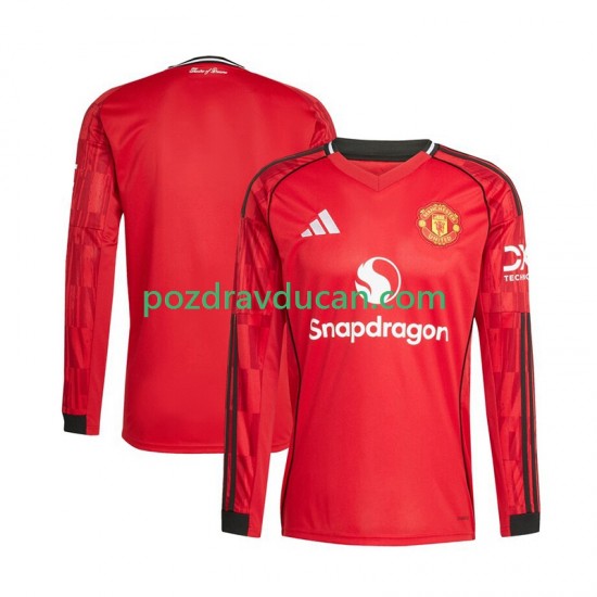 Nogometni Dresovi Manchester United Muški Domaći dres 2025-2026 Dugi Rukav