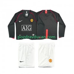 Nogometni Dresovi Manchester United 2007 Retro Dječji Gostujući dres 2008 Dugi Rukav