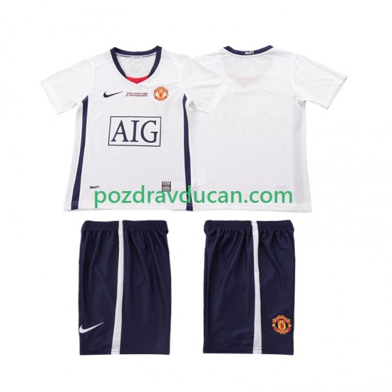 Nogometni Dresovi Manchester United Champions League 2009 Retro Dječji Gostujući dres 2008 Kratkih Rukava