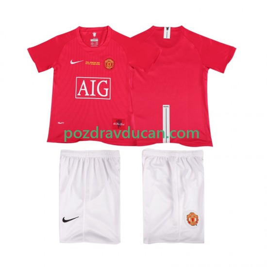 Nogometni Dresovi Manchester United Champions League 2007 Retro Dječji Domaći dres 2008 Kratkih Rukava