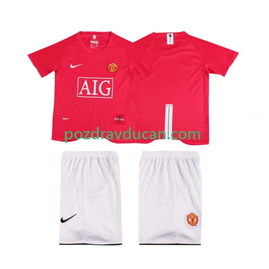 Nogometni Dresovi Manchester United Premier League 2007 Retro Dječji Domaći dres 2008 Kratkih Rukava