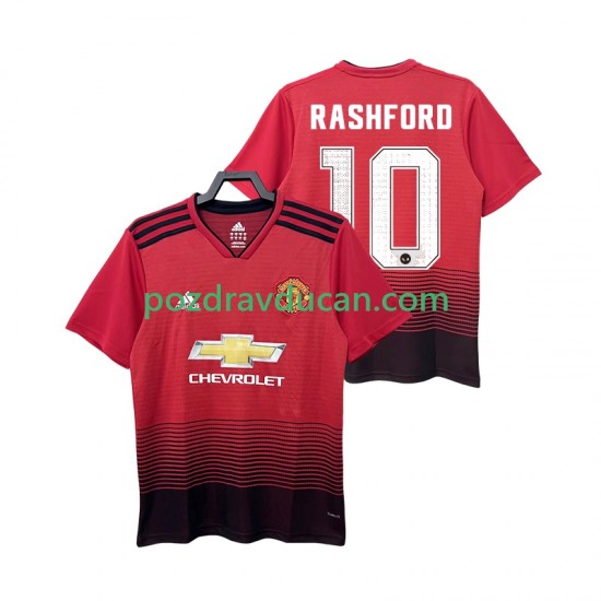 Nogometni Dresovi Manchester United RASHFORD 10 2018 2019 Retro Muški Domaći dres Kratkih Rukava