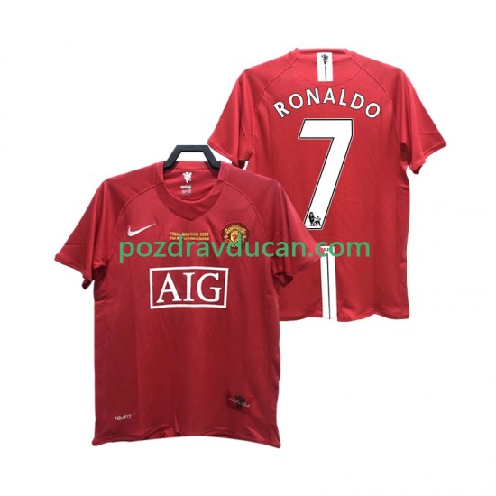 Nogometni Dresovi Manchester United RONALDO 7 2007 Retro Muški Domaći dres 2008 Kratkih Rukava