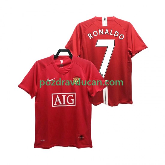 Nogometni Dresovi Manchester United RONALDO 7 Premier League 2007 Retro Muški Domaći dres 2008 Kratkih Rukava