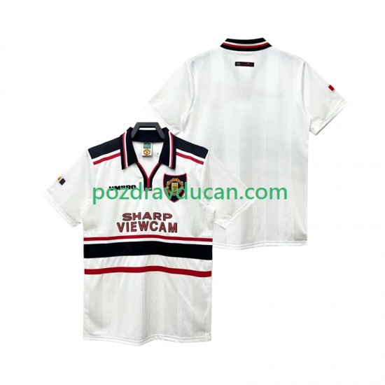 Nogometni Dresovi Manchester United Retro Muški Gostujući dres 1998 1999 Kratkih Rukava