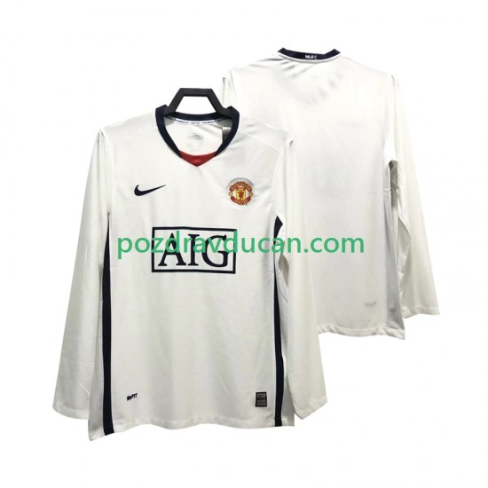 Nogometni Dresovi Manchester United Premier League 2009 Retro Muški Gostujući dres 2008 Dugi Rukav