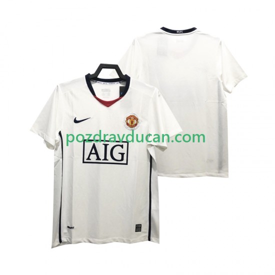 Nogometni Dresovi Manchester United Premier League 2009 Retro Muški Gostujući dres 2008 Kratkih Rukava