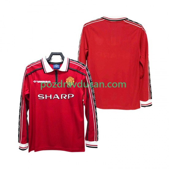 Nogometni Dresovi Manchester United Retro Muški Domaći dres 1998 1999 Dugi Rukav