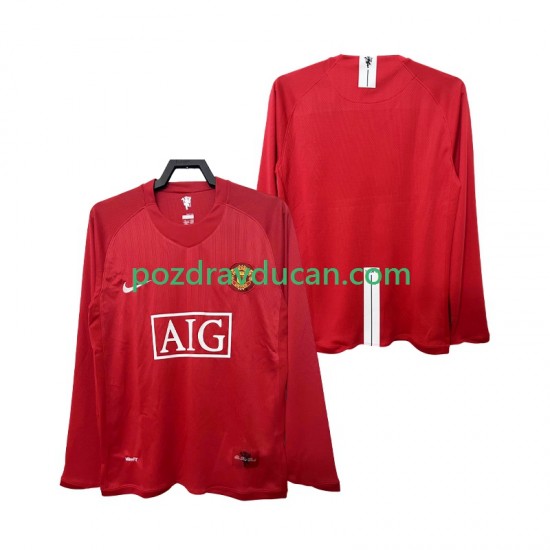 Nogometni Dresovi Manchester United 2007 Retro Muški Domaći dres 2008 Dugi Rukav