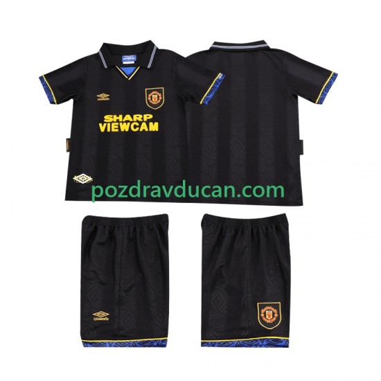 Nogometni Dresovi Manchester United 1993 Retro Dječji Gostujući dres 1994 Kratkih Rukava