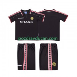 Nogometni Dresovi Manchester United Retro Dječji Gostujući dres 1998 1999 Kratkih Rukava