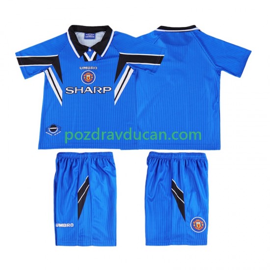 Nogometni Dresovi Manchester United 1996 Retro Dječji Treći dres 1998 Kratkih Rukava