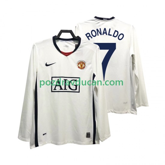 Nogometni Dresovi Manchester United Ronaldo 7 Premier League 2009 Retro Muški Gostujući dres 2008 Dugi Rukav