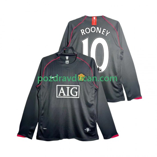 Nogometni Dresovi Manchester United Rooney 10 2007 Retro Muški Gostujući dres 2008 Dugi Rukav